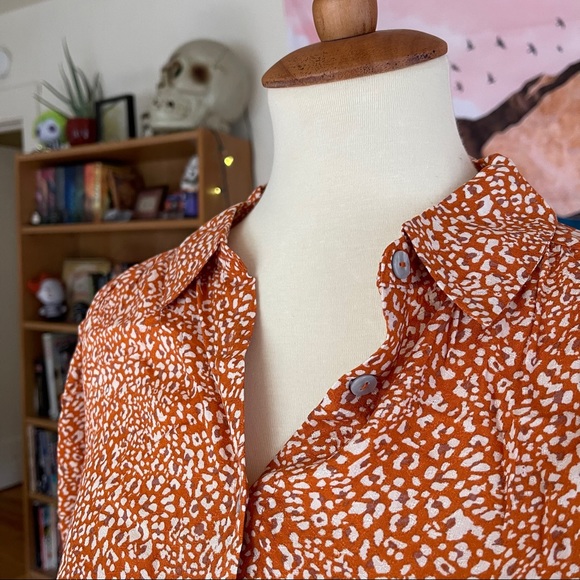 ✨NEW✨ Free People ✧ “Celia” Burnt Orange Tie-Hem Blouse - Picture 10 of 12